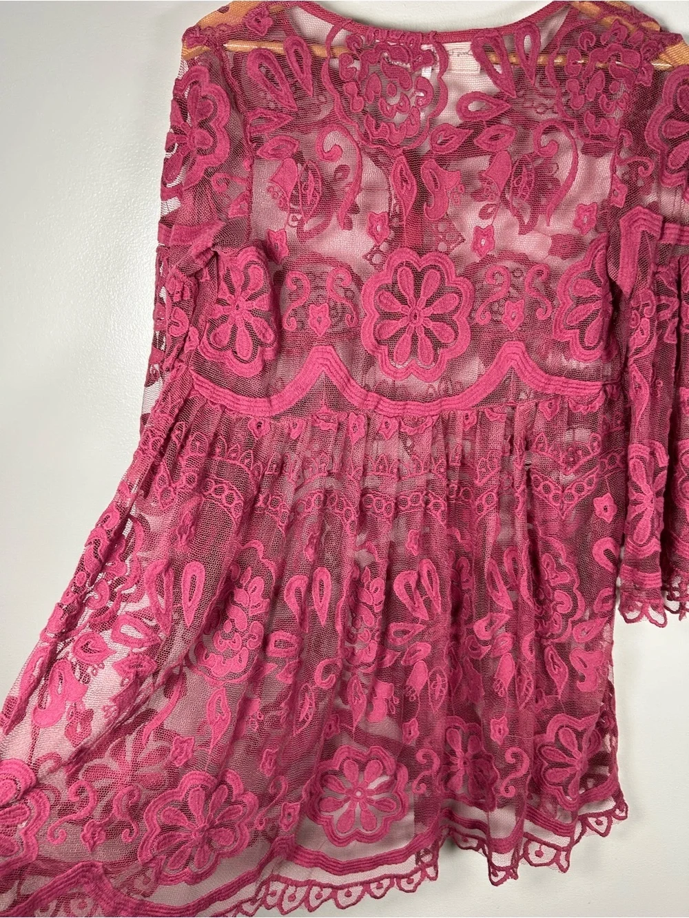 Jens Pirate Booty for Free People Berry Lace Sheer Lace Tunic Dress Overlay